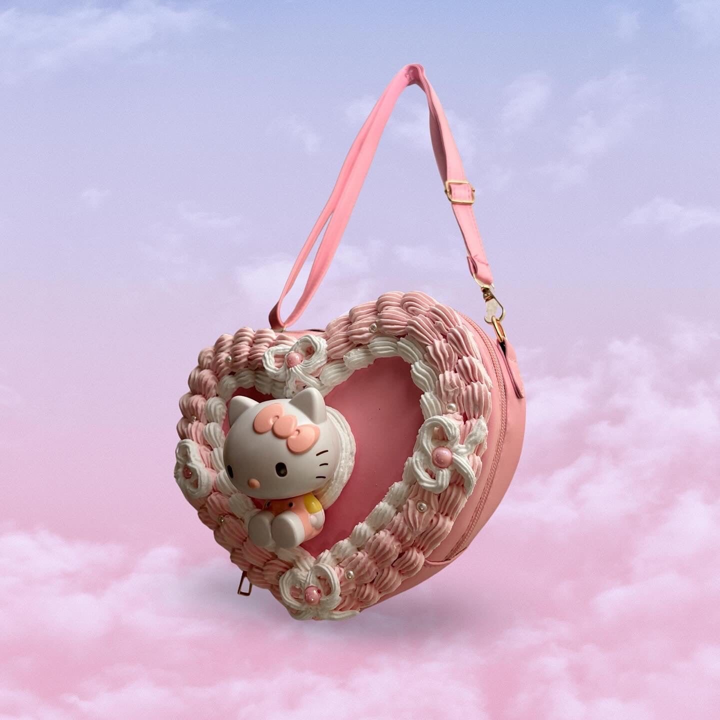 Kitty Heart-Shaped Fake Cake Purse