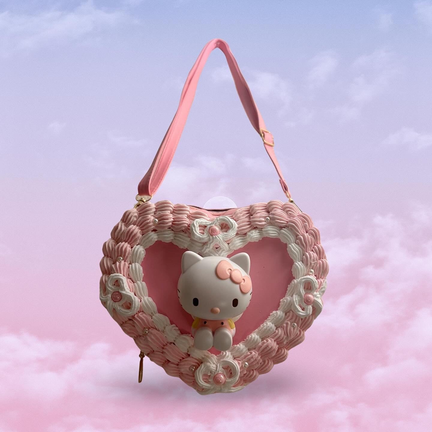 Kitty Heart-Shaped Fake Cake Purse