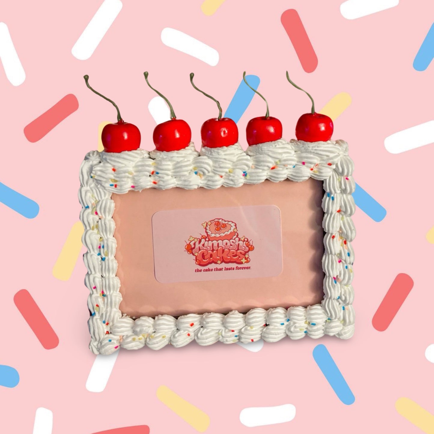 Fake Cake Sprinkle Cherry Photo Frame 4x6, Maximalist Room Statement Piece