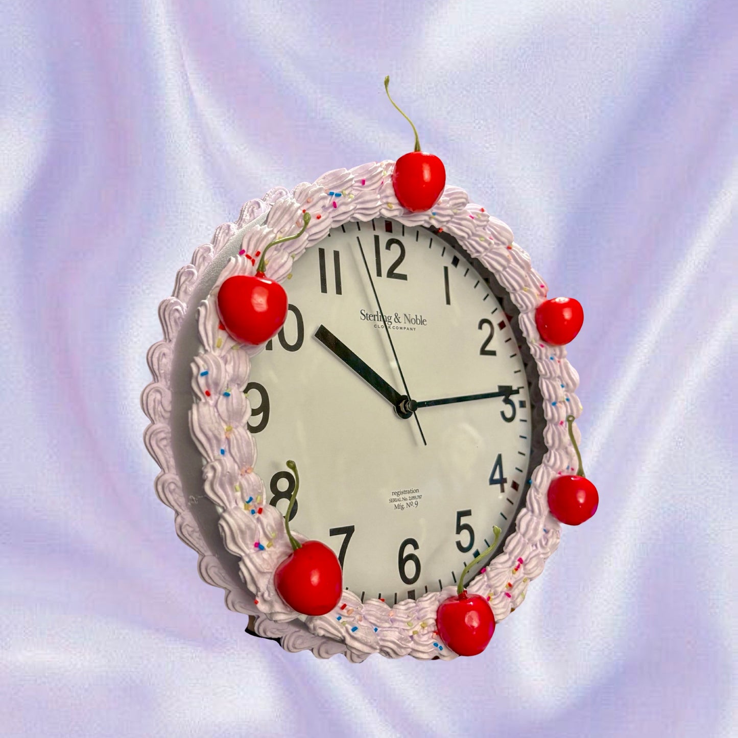 Purple Fake Cake Wall Clock / Maximalist Statement Clock / Y2K Aesthetic Clock / Unique Cottagecore Room Gift