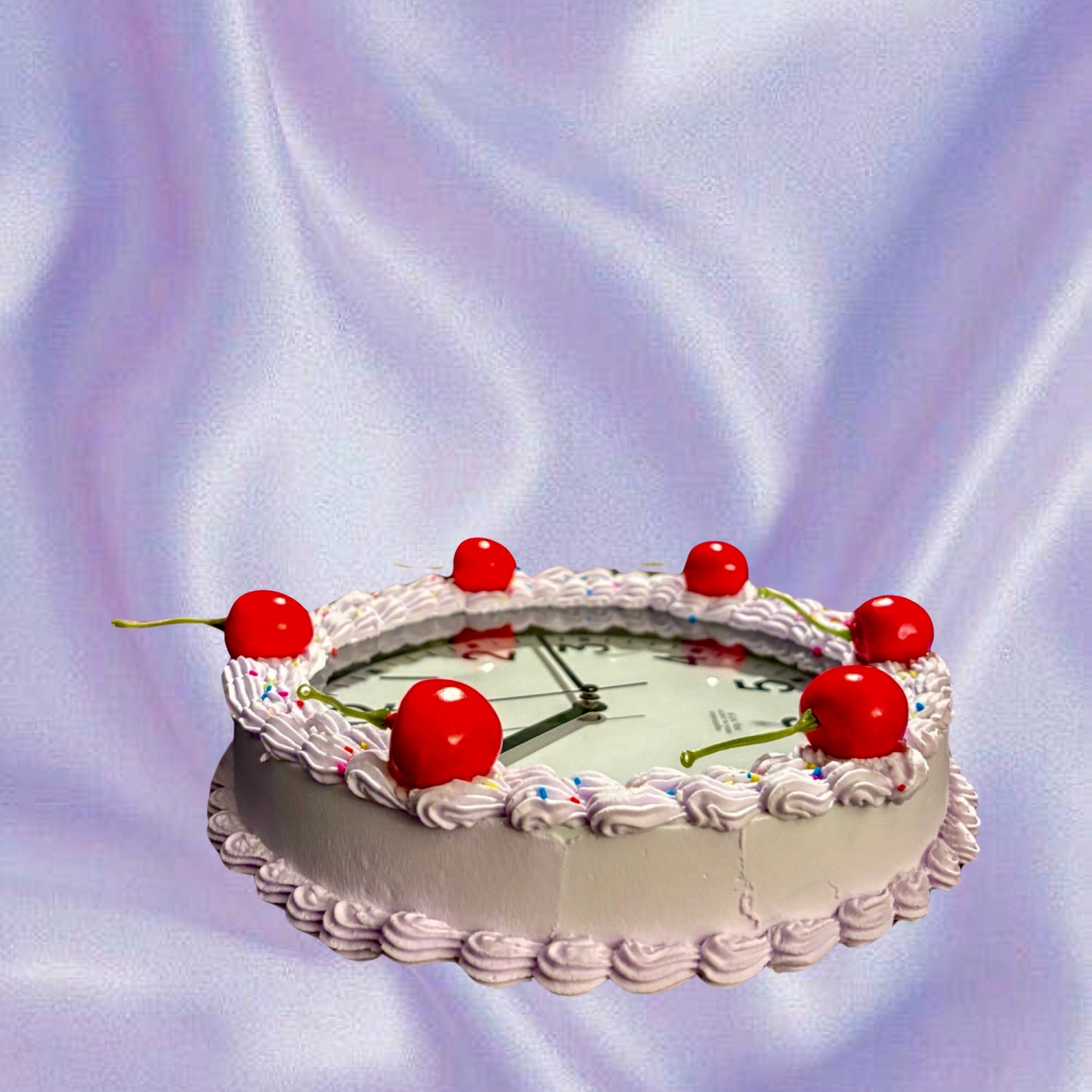 Purple Fake Cake Wall Clock / Maximalist Statement Clock / Y2K Aesthetic Clock / Unique Cottagecore Room Gift