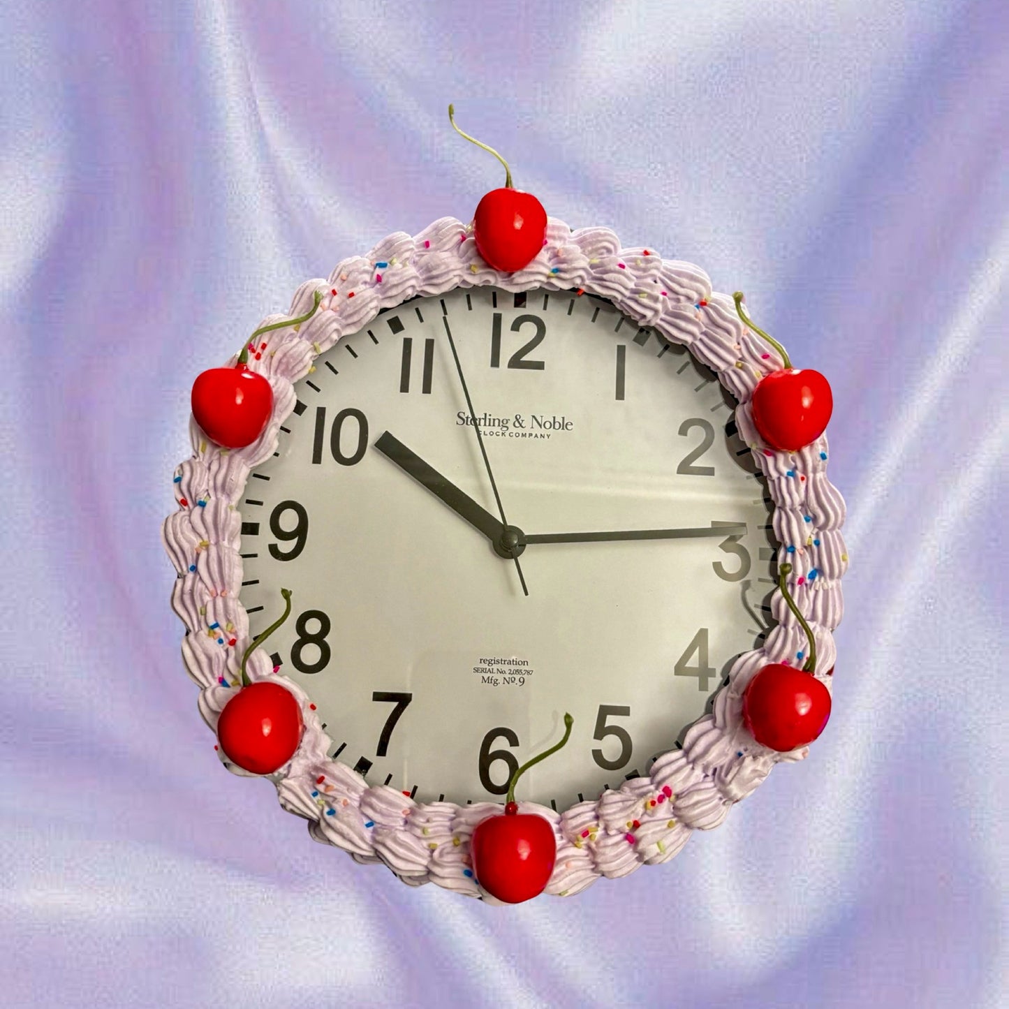 Purple Fake Cake Wall Clock / Maximalist Statement Clock / Y2K Aesthetic Clock / Unique Cottagecore Room Gift